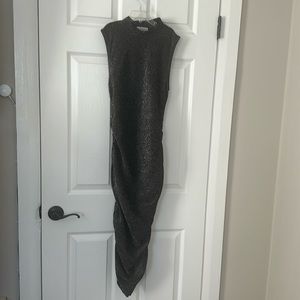 Black with Silver Sparkle midi dress